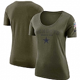 Women Dallas Cowboys Nike Salute to Service Legend Scoop Neck T-Shirt Olive
